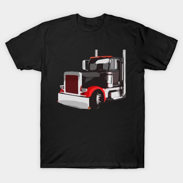 Semi Truck 18 Wheeler Trucker Peterbilt KW T-Shirt by TruckerJunk